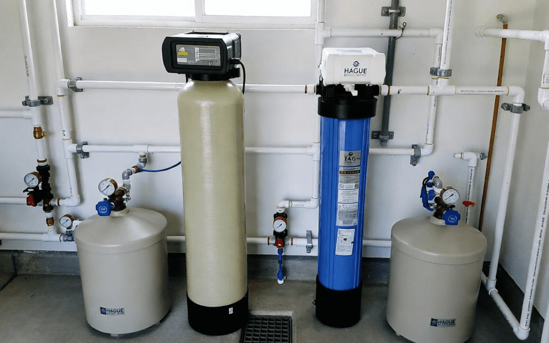 Whole house filter install San Diego home system by Hague Quality Water, improving water quality and reducing sediment and chlorine